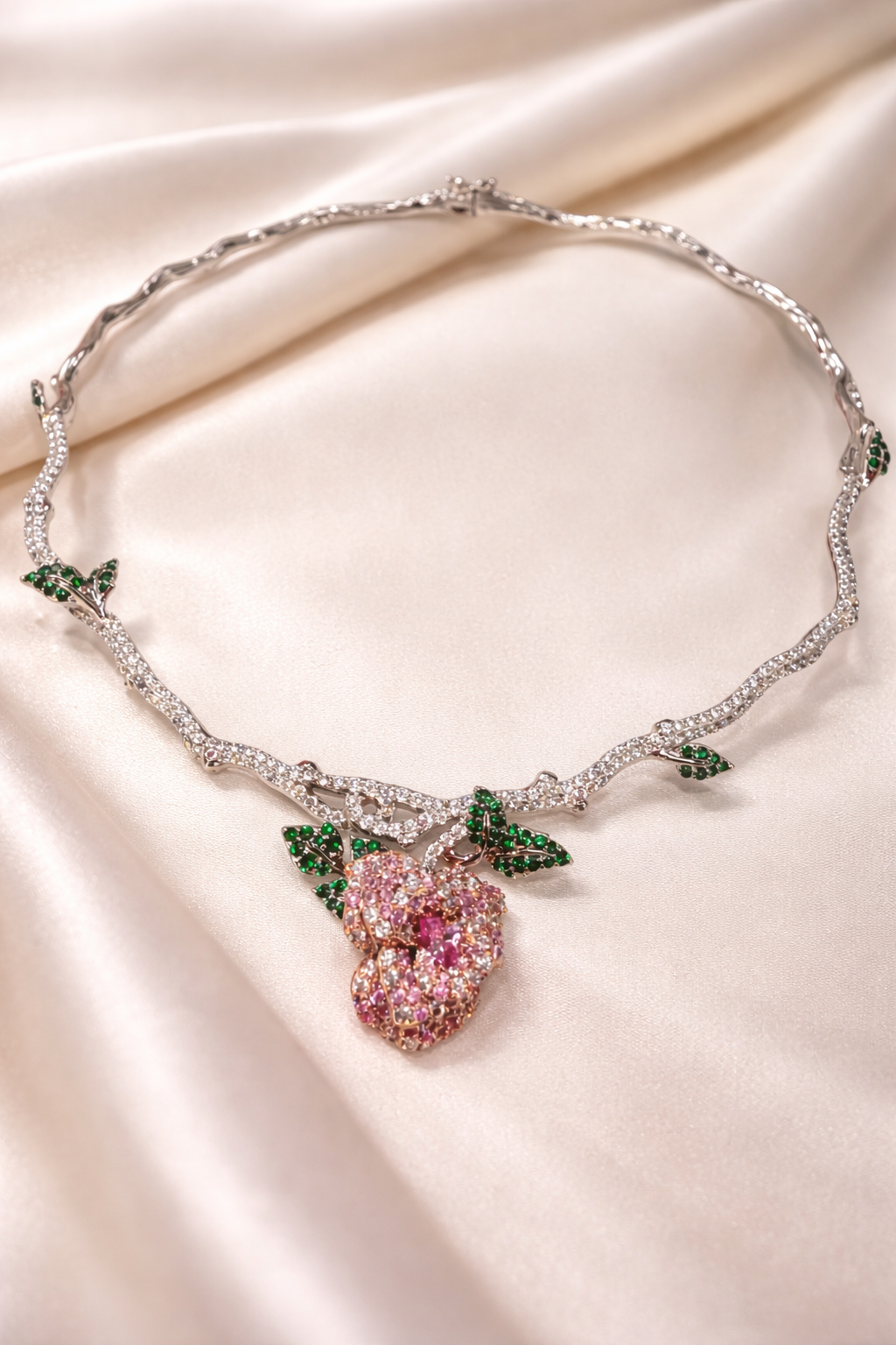 Blush Rose Garden Statement Necklace