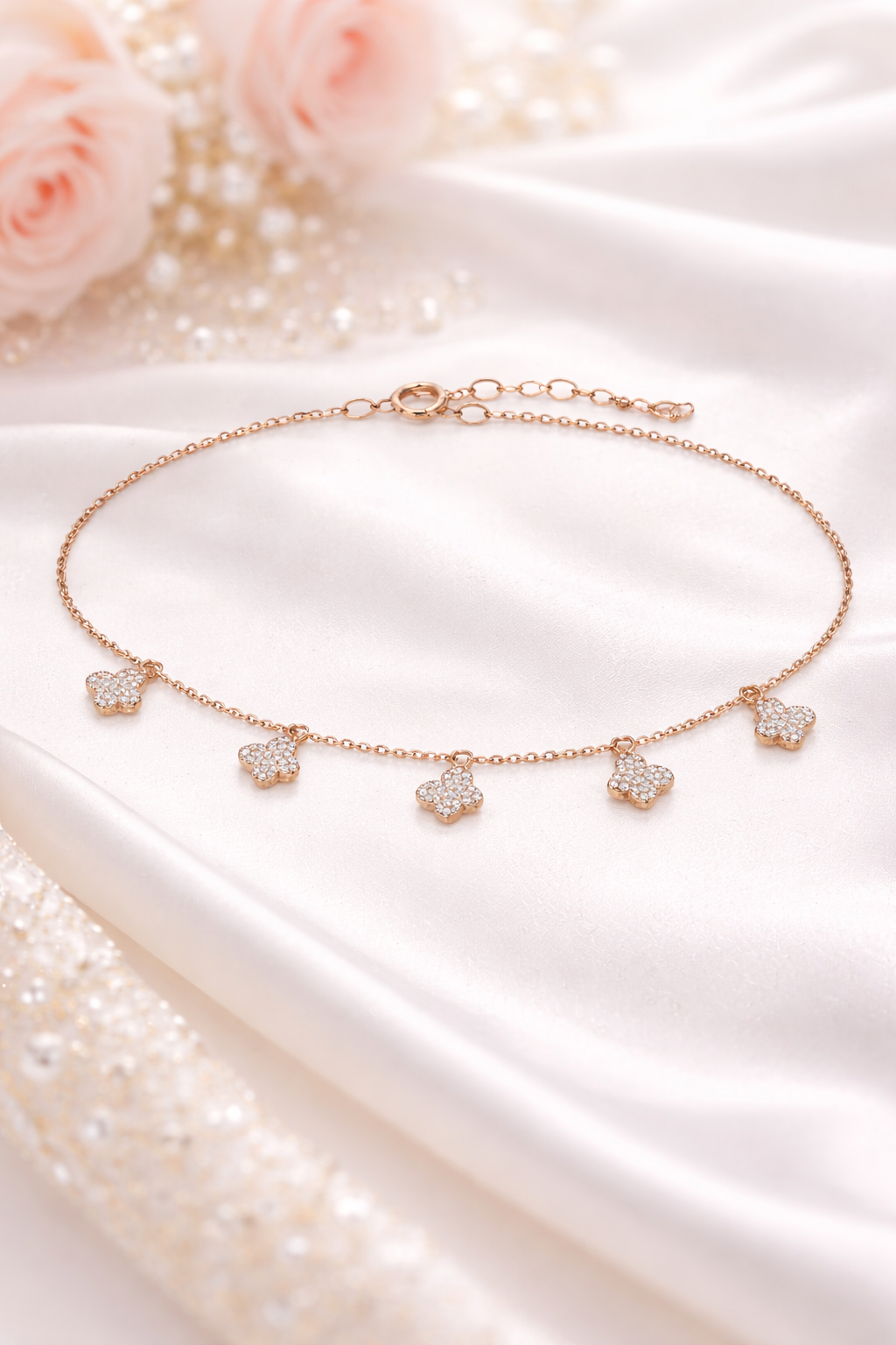 Crystal Clover Charm Necklace