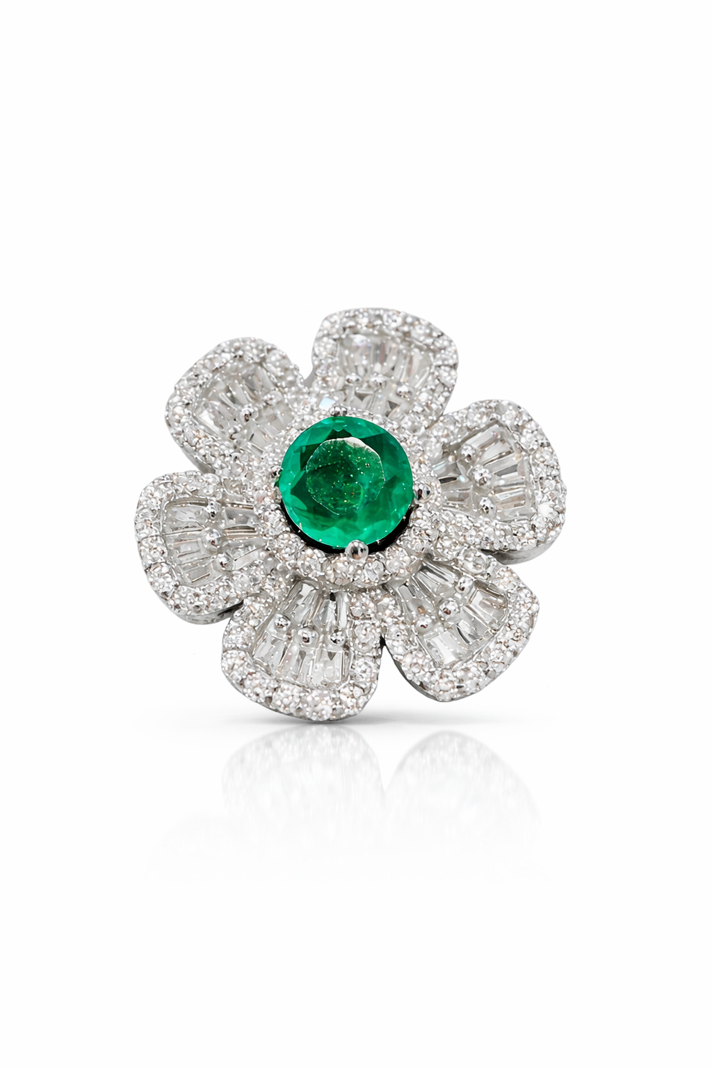 Emerald Bloom Crystal Ring - alternate view