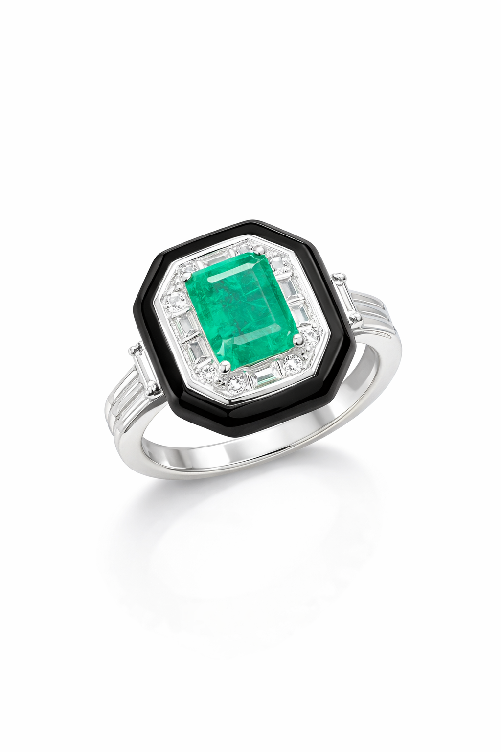 Emerald Noir Statement Ring - alternate view