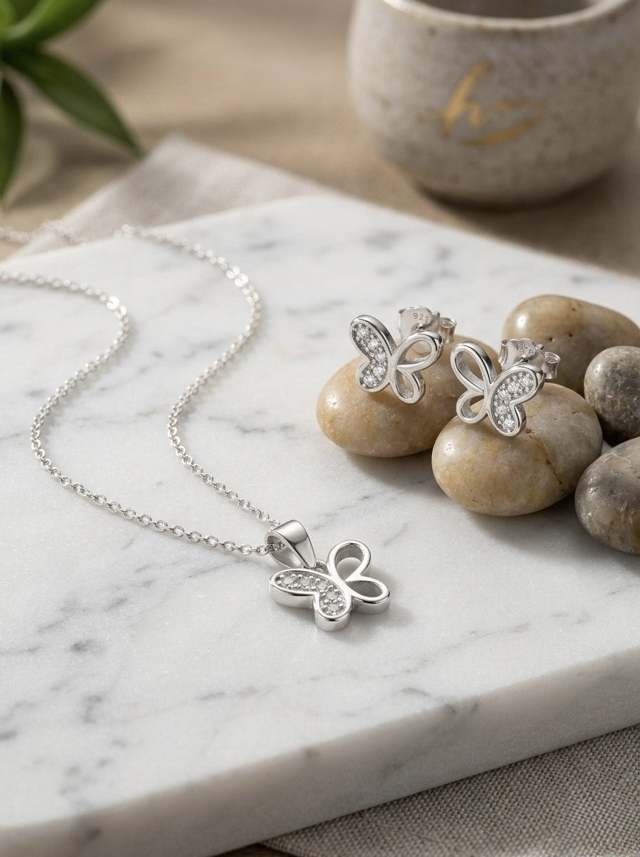 Flutter Grace Butterfly Pendant Set
