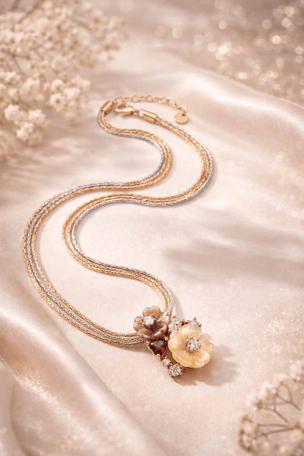 Golden Meadow Blossom Pendant Set