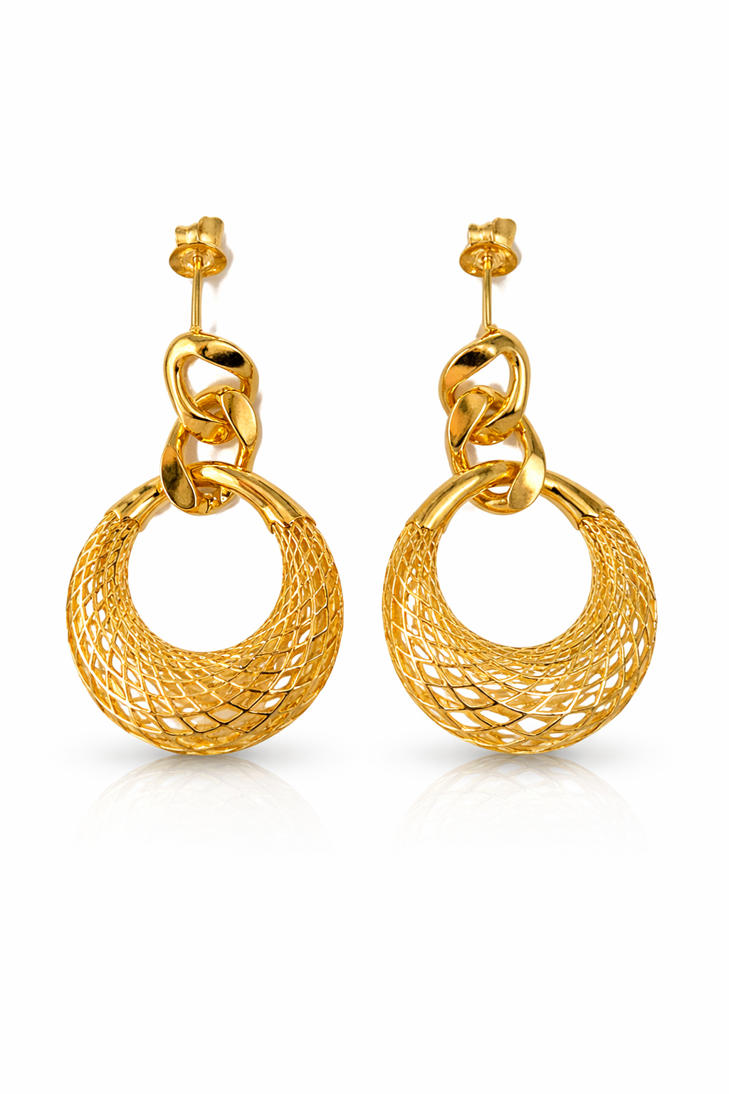 Interlocked Chain Hoop Earrings - alternate view