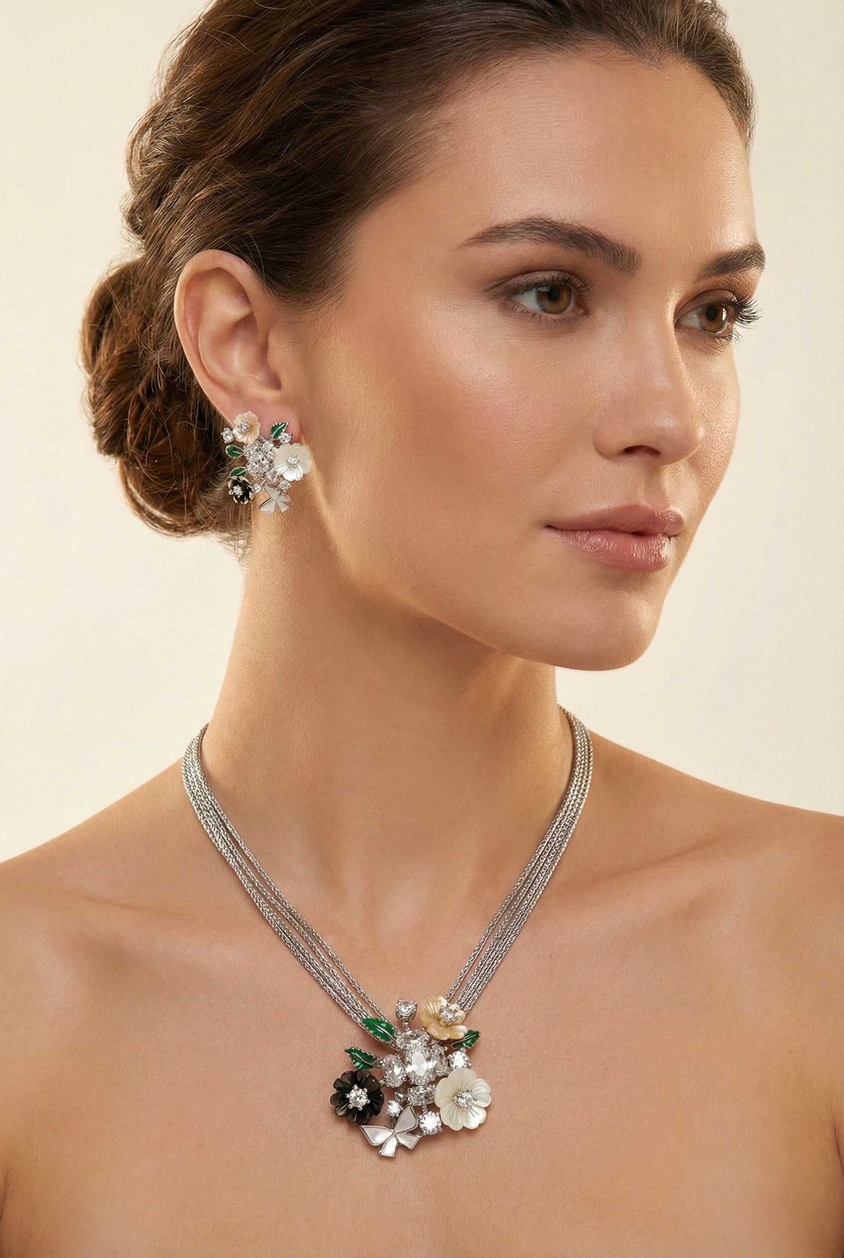 Midnight Garden Blossom Pendant Set