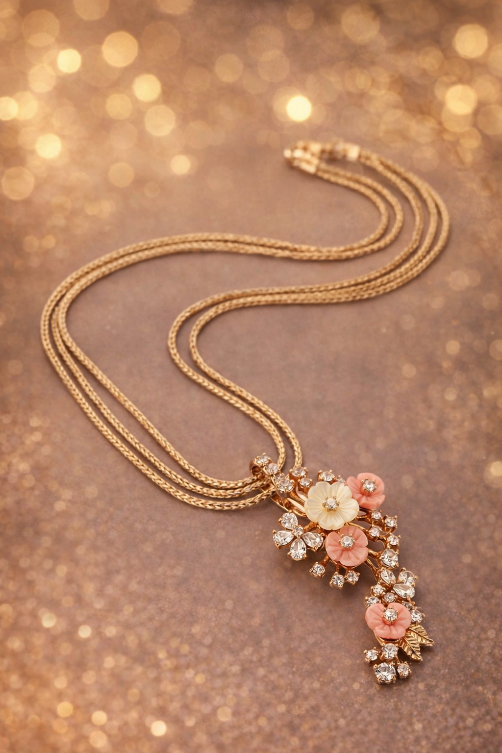 Peach Blossom Cascade Pendant Set