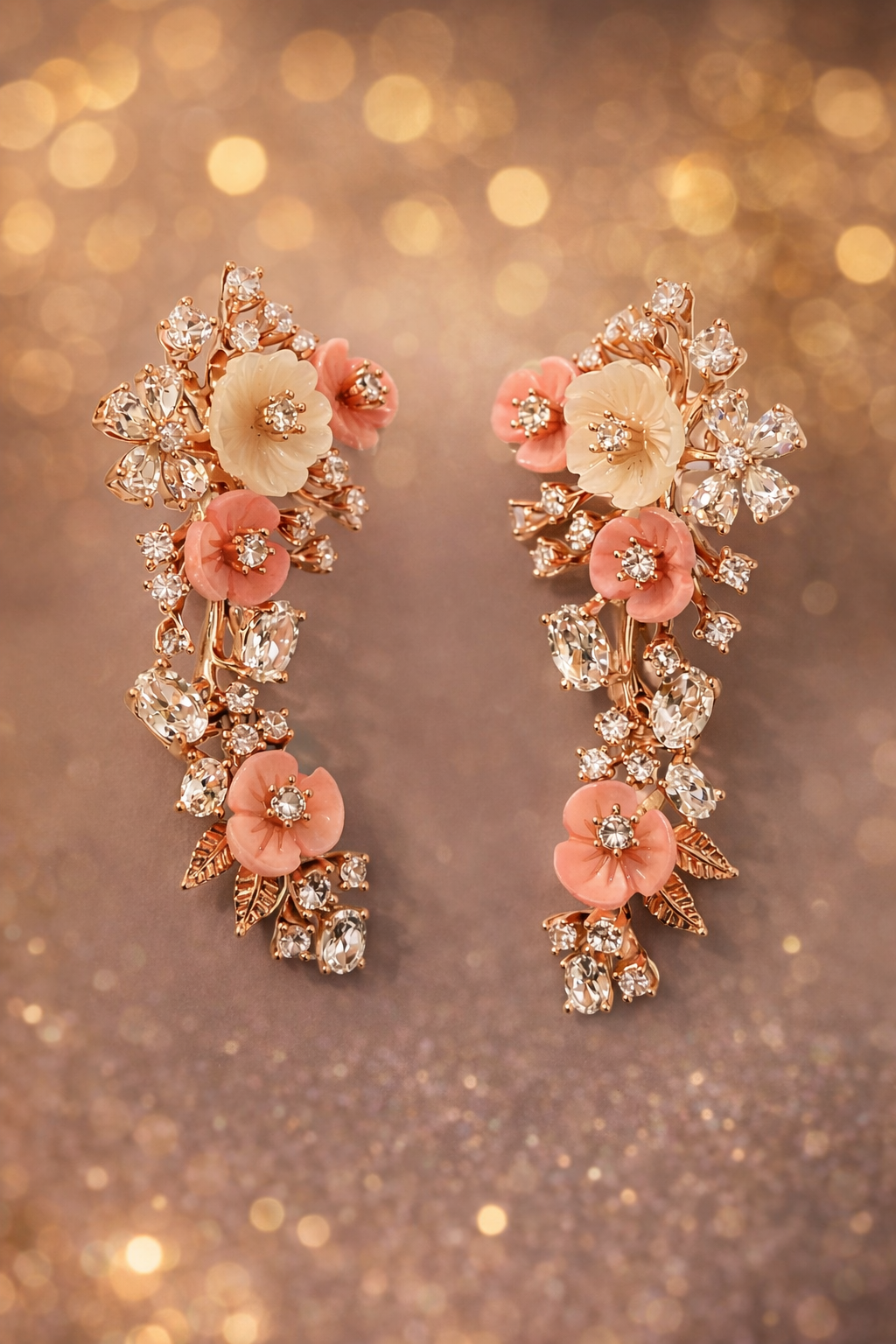 Peach Blossom Cascade Pendant Set - alternate view