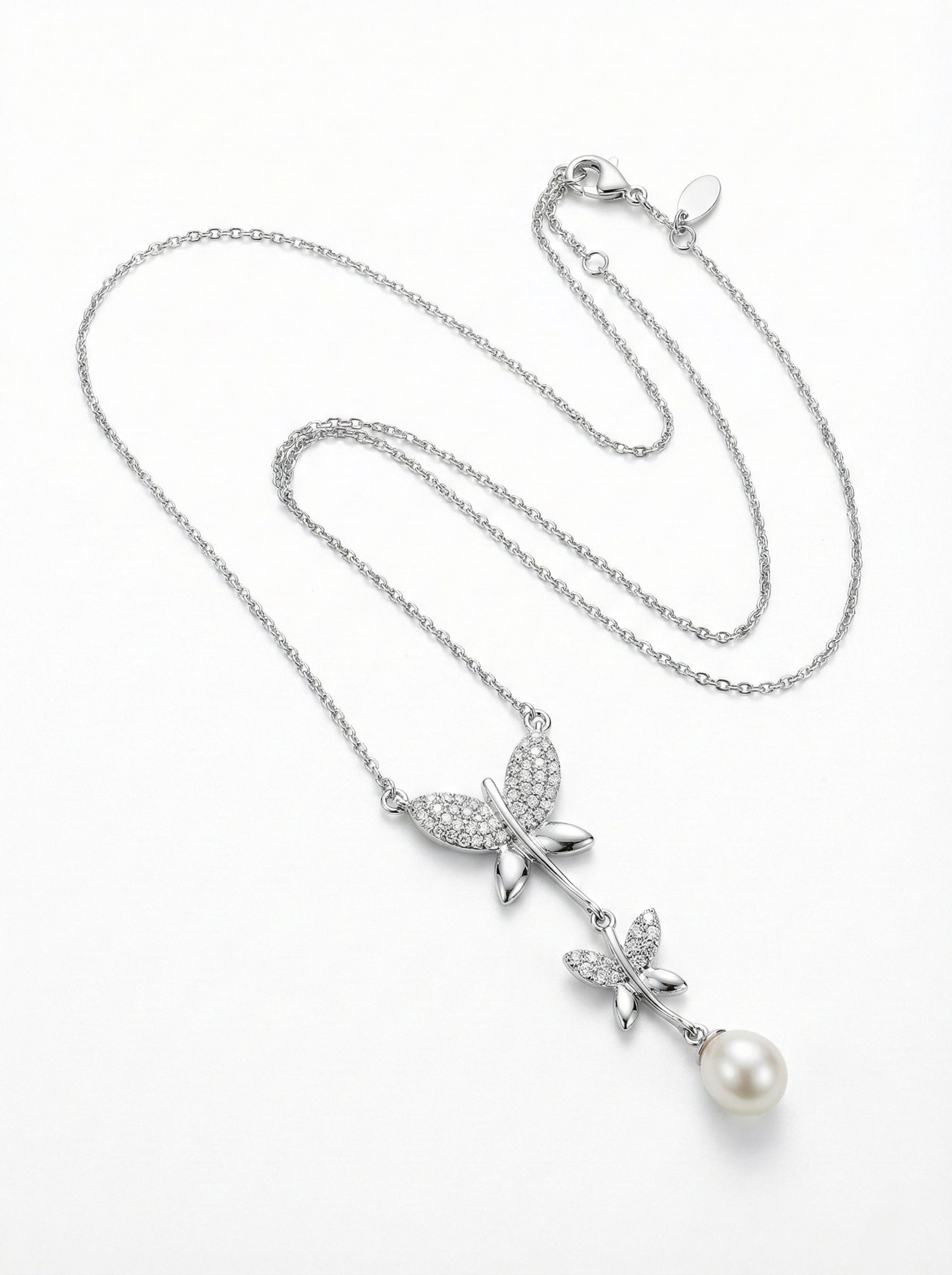 Pearl Butterfly Pendant - alternate view