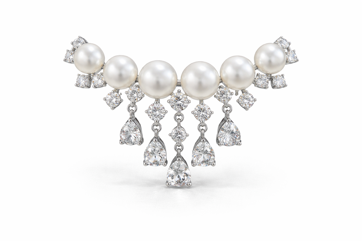 Pearl Radiance Crystal Brooch - alternate view