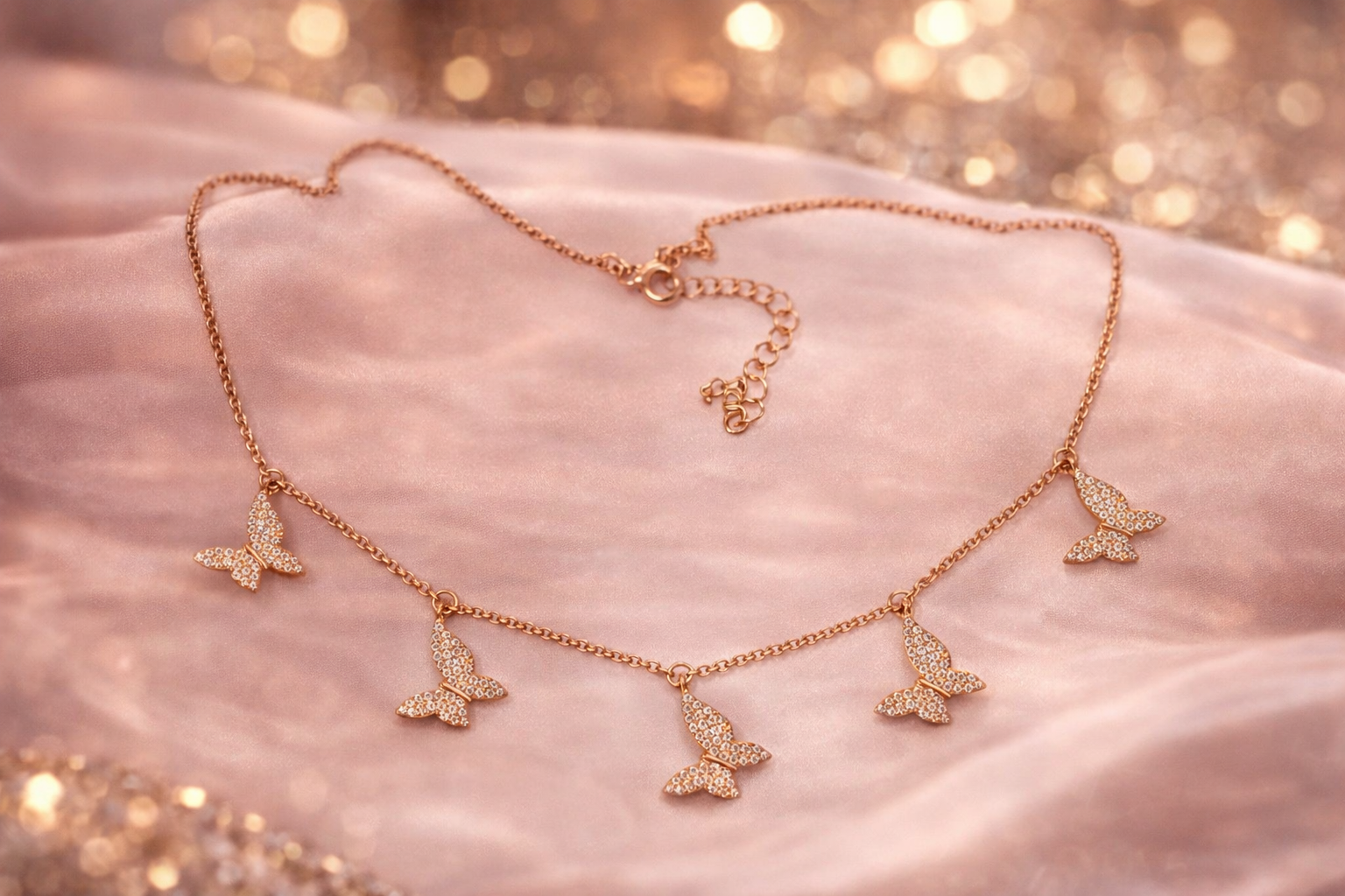 Silvpop Butterfly Charm Crystal Necklace