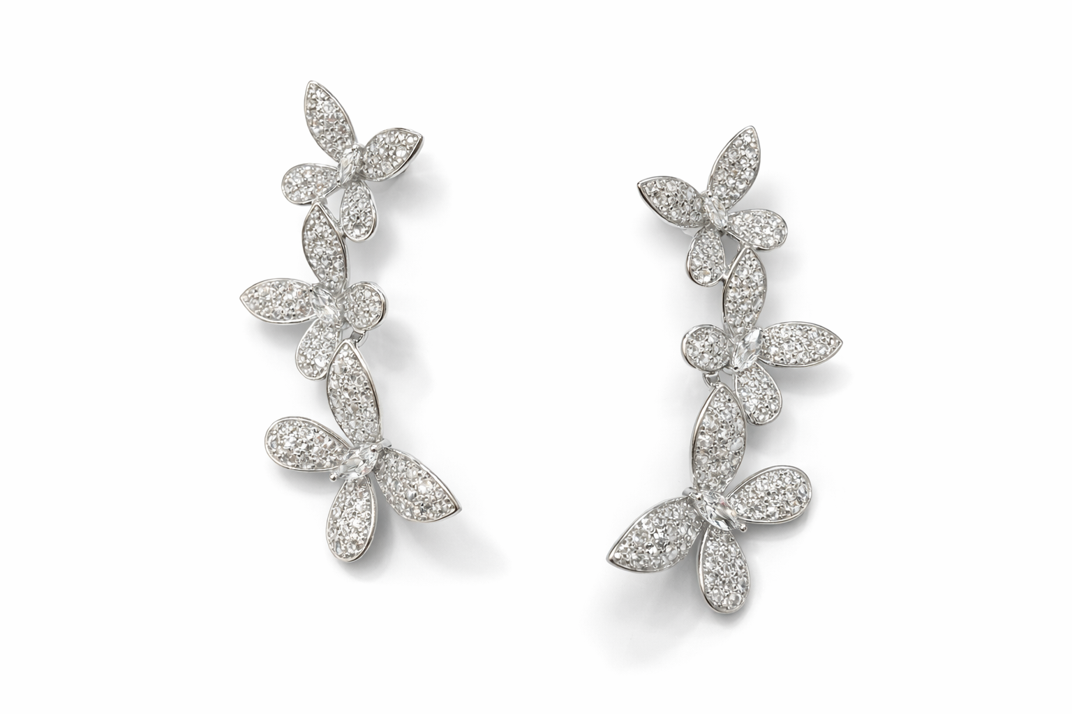 Silvpop Crystal Bloom Vine Earrings - alternate view