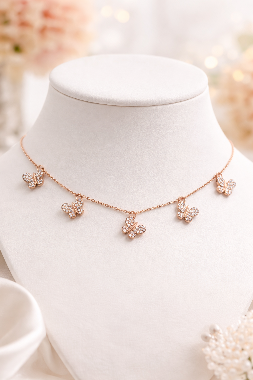 Silvpop Crystal Butterfly Charm Necklace