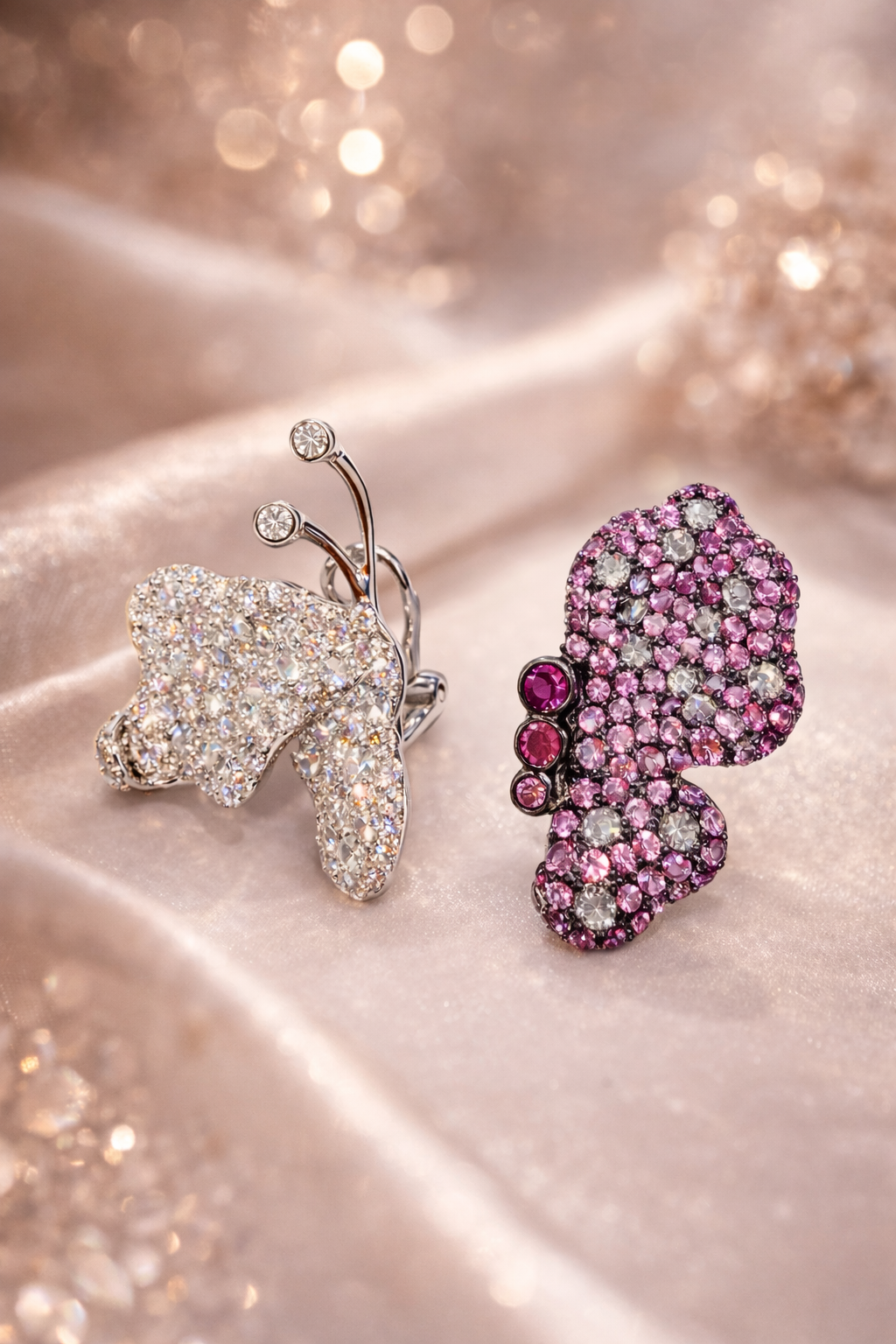 Silvpop Crystal Butterfly Statement Earrings - alternate view