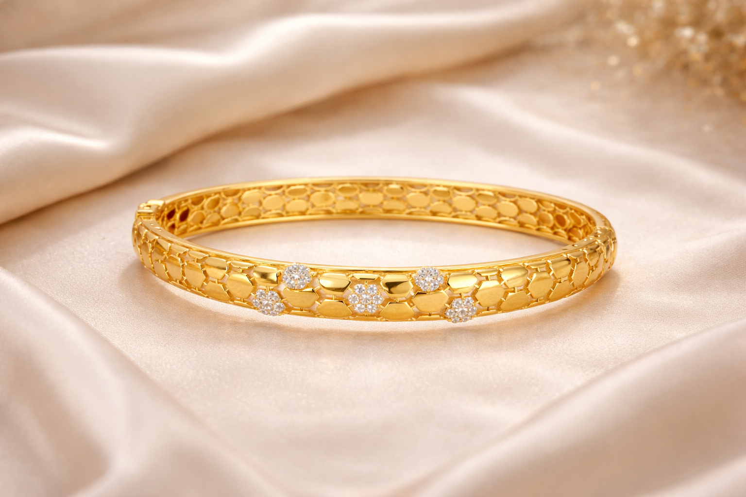 Silvpop Honeycomb Crystal Accent Bangle - alternate view