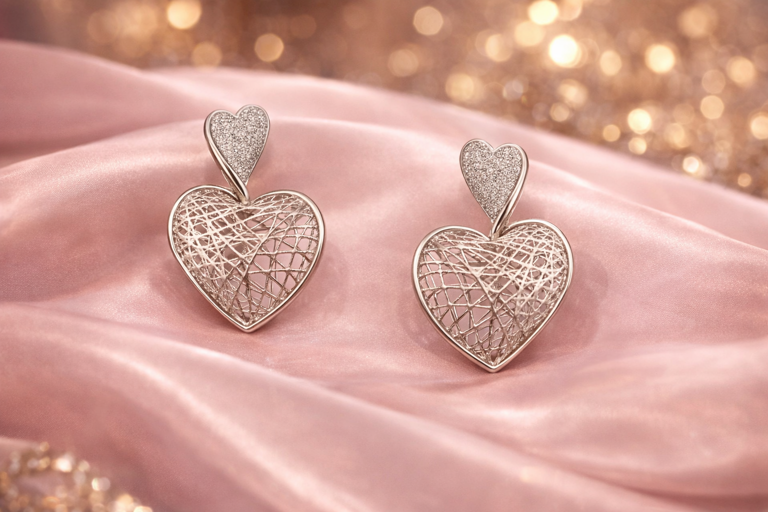 Silvpop Interwoven Heart Drop Earrings