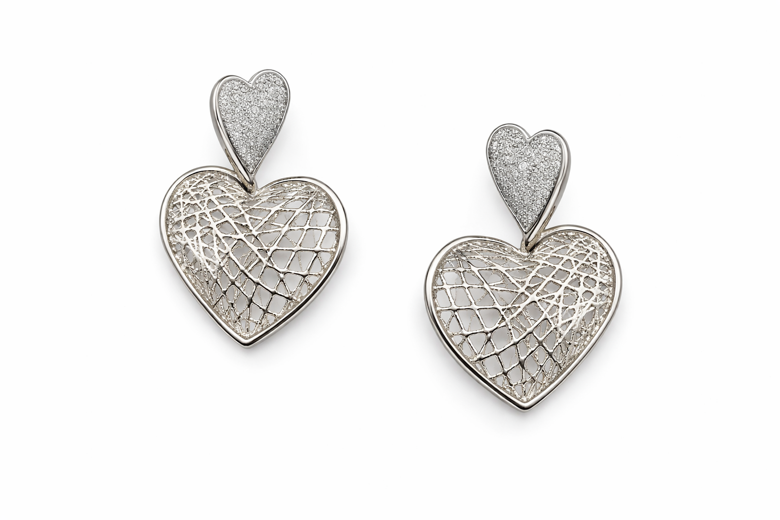 Silvpop Interwoven Heart Drop Earrings - alternate view